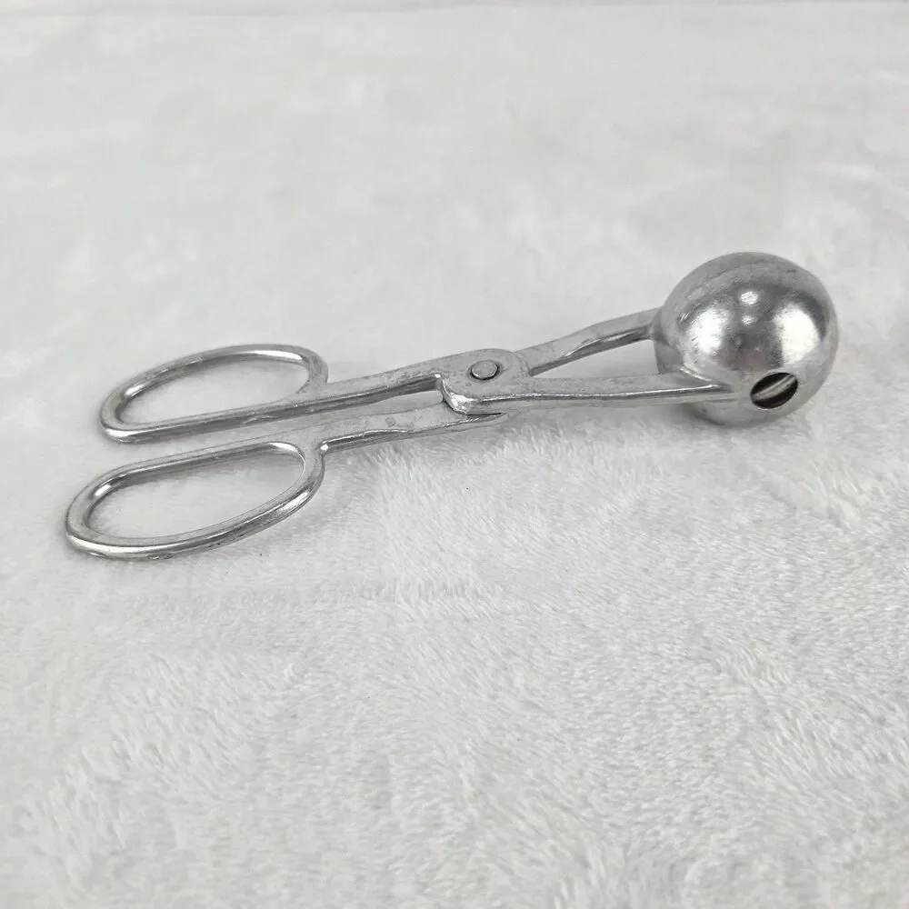 Vintage Japan Aluminum Meatball Cookie Dough Scoop Scissor Scoop 1.5